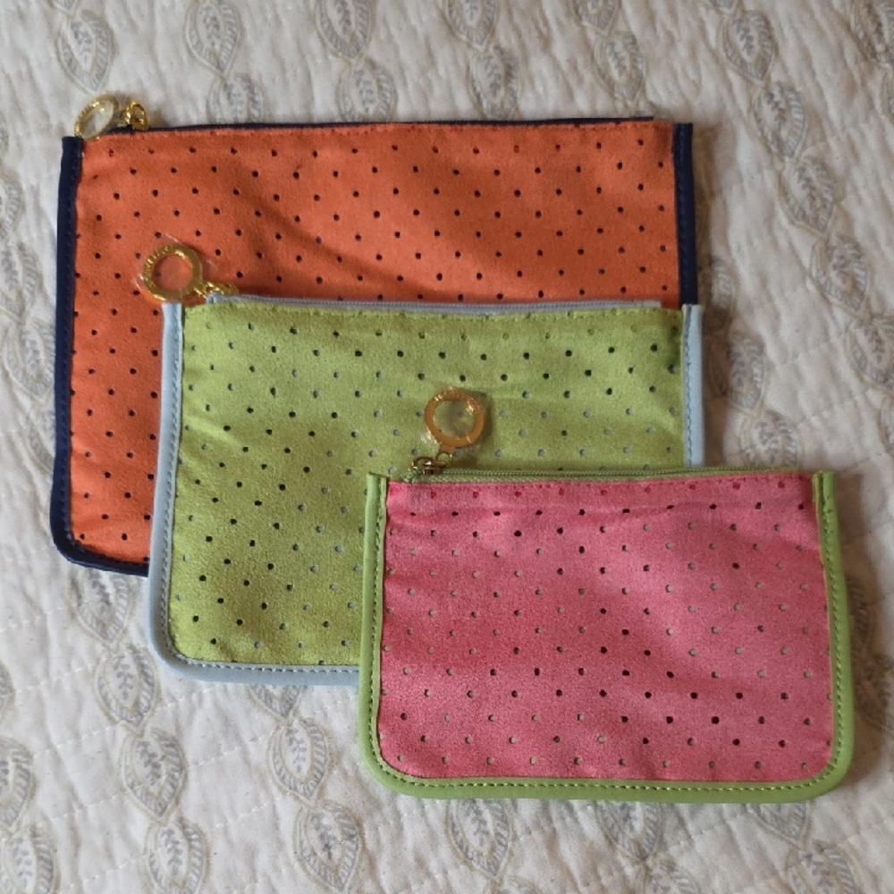 Estee Lauder Cosmetic Bag Set - Orange, Green, Pink